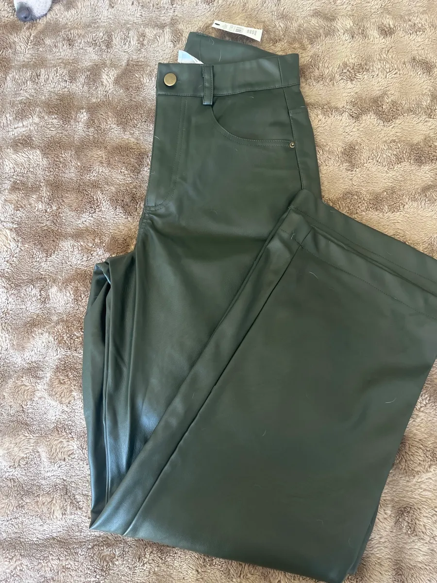 Cotton On Arden Faux Leather Pants – Deep Green – Size 8 – Brand New With Tags